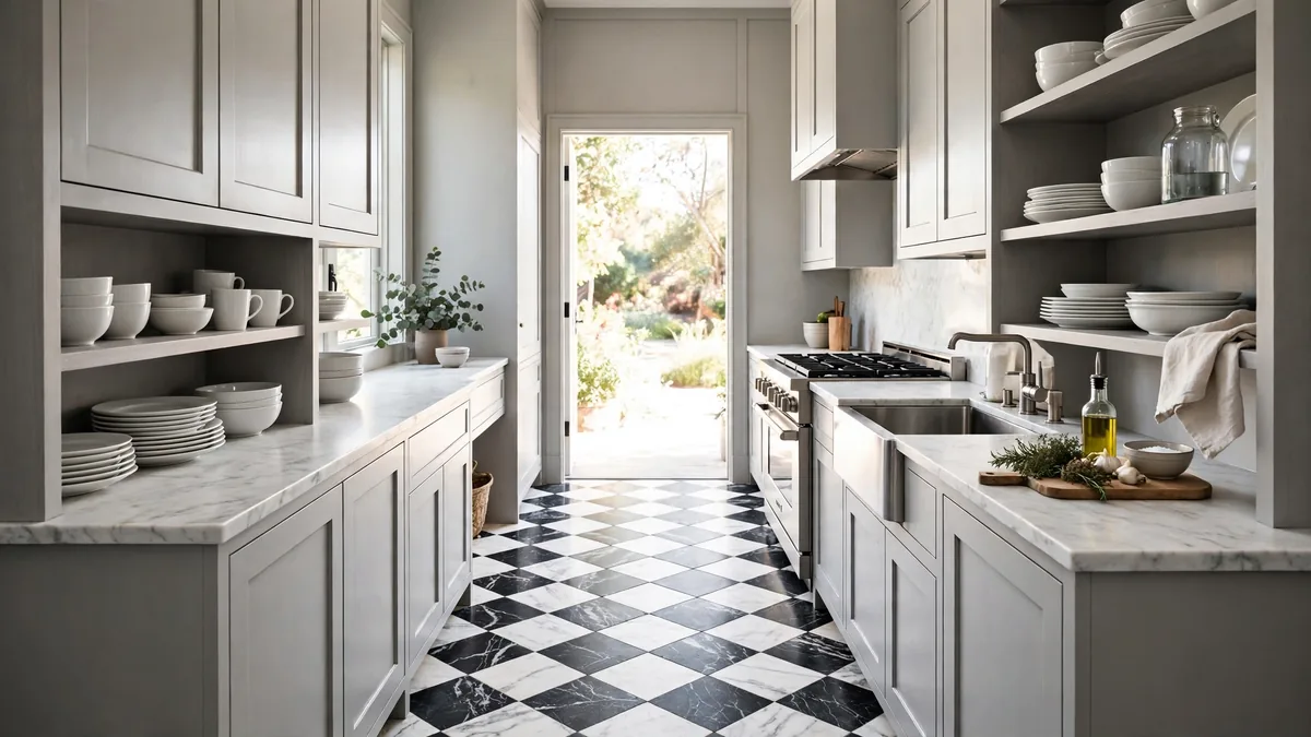 18 Marble Checkerboard Floor Ideas for a Timeless Kitchen