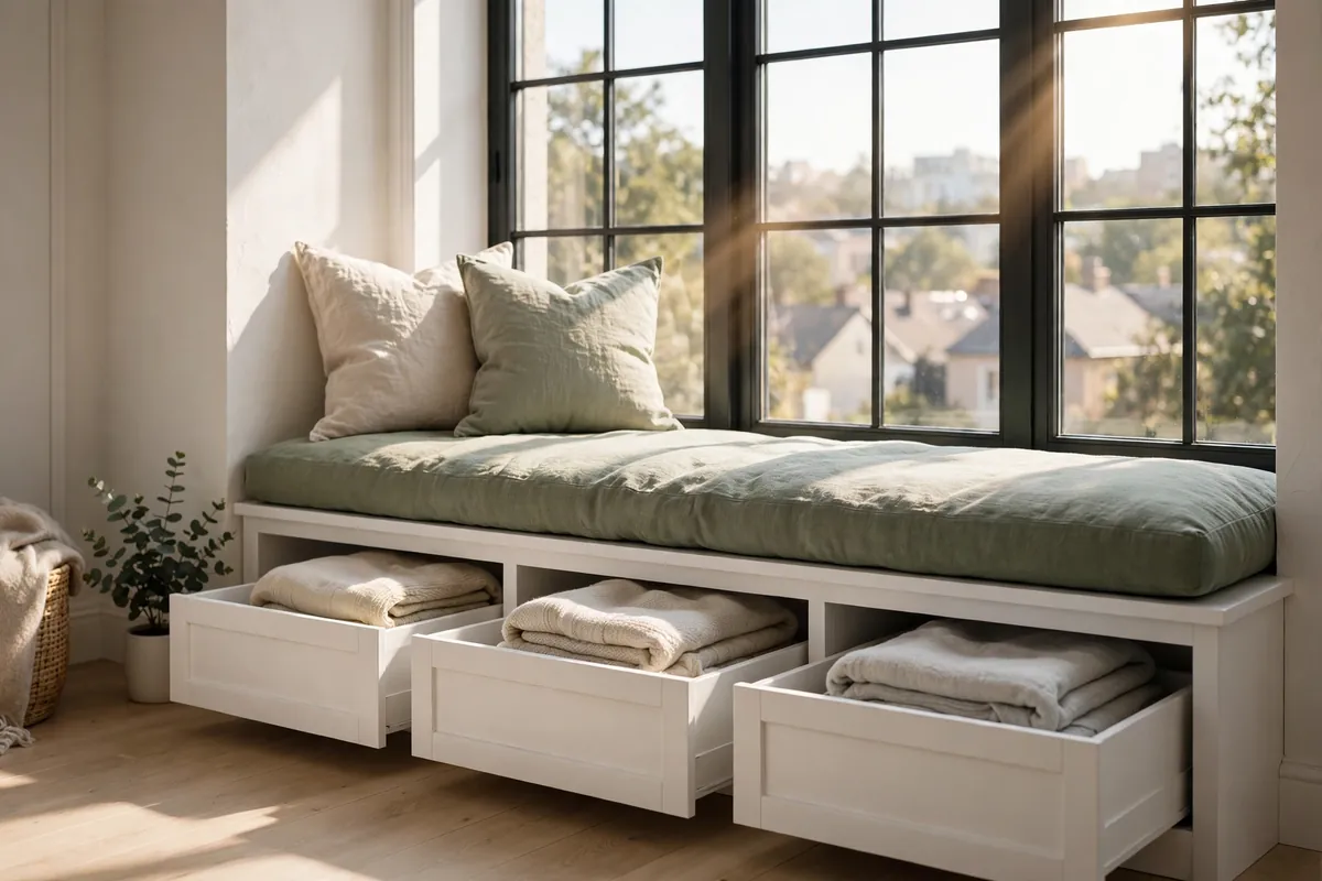 2. Window Seat With Built-In Storage