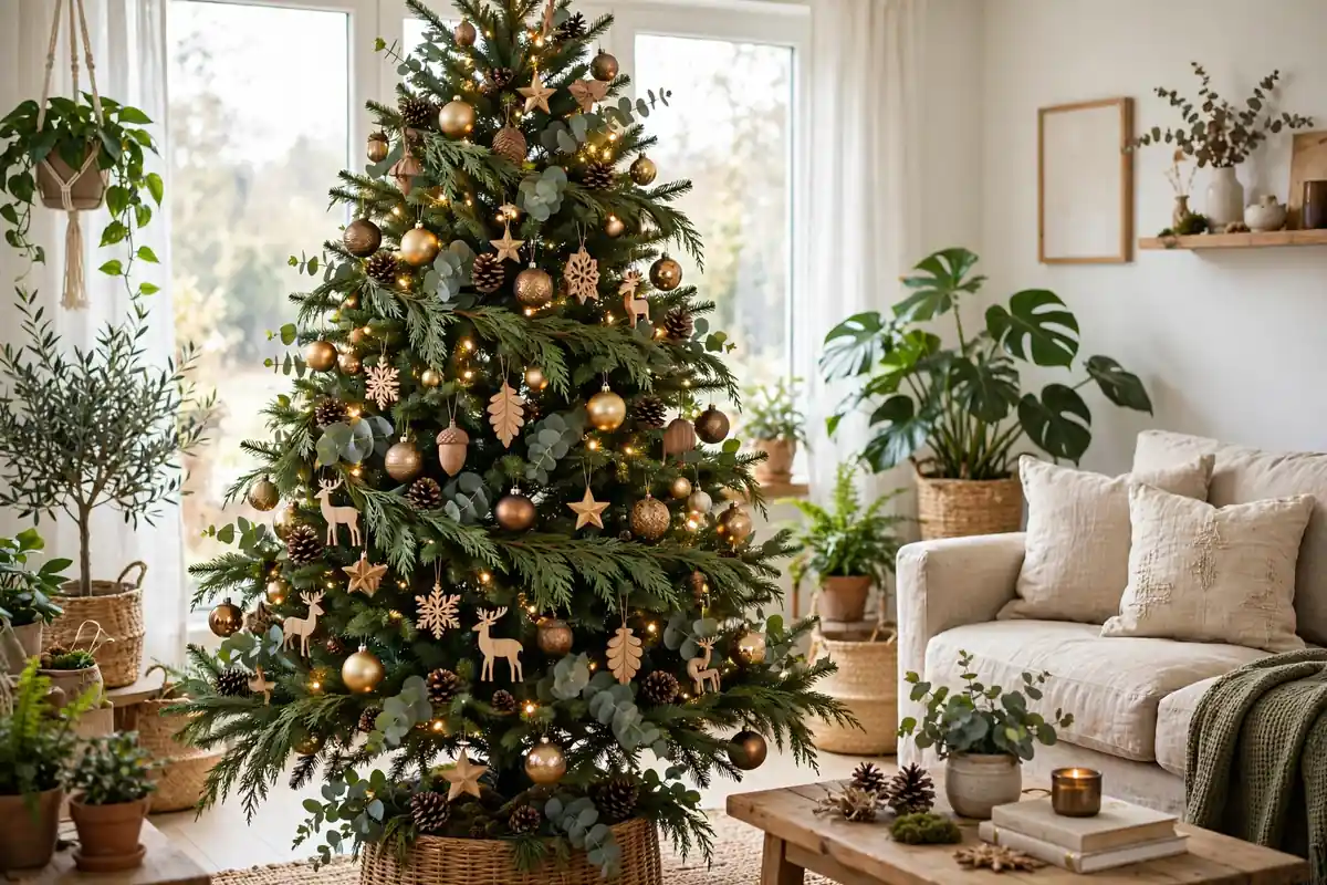 3. Green and Gold Nature Inspired Tree