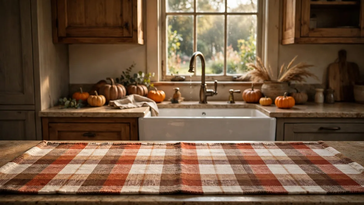 3. Lay Down a Warm Plaid Runner