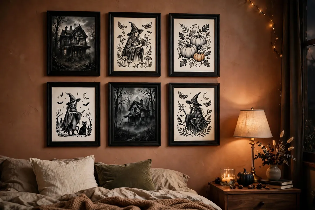 3. Spooky Gallery Wall With Framed Prints