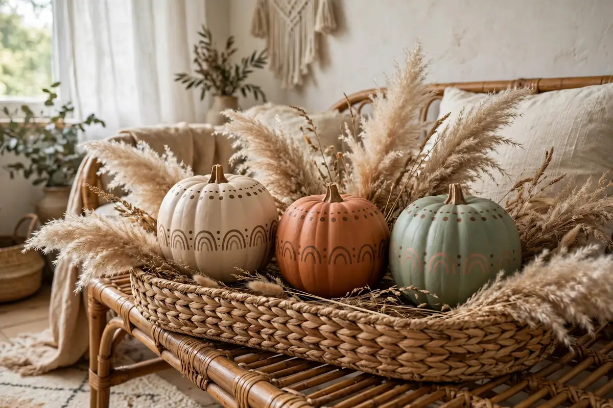 3. Boho Painted Pumpkins