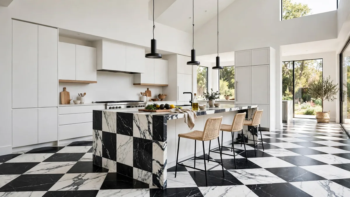18 Marble Checkerboard Floor Ideas for a Timeless Kitchen