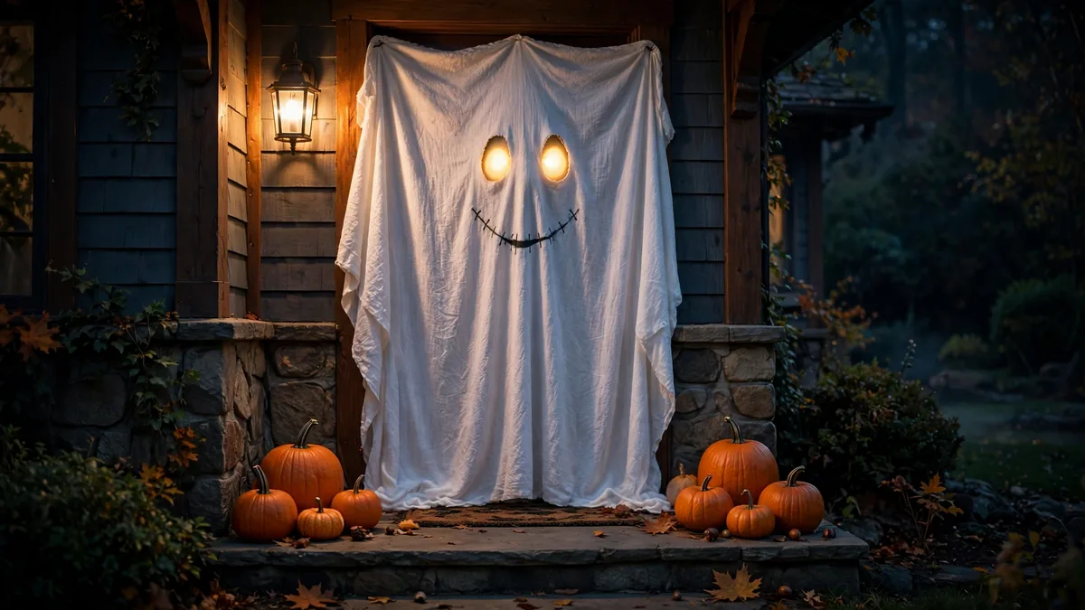 3. Glowing Ghost Door Cover