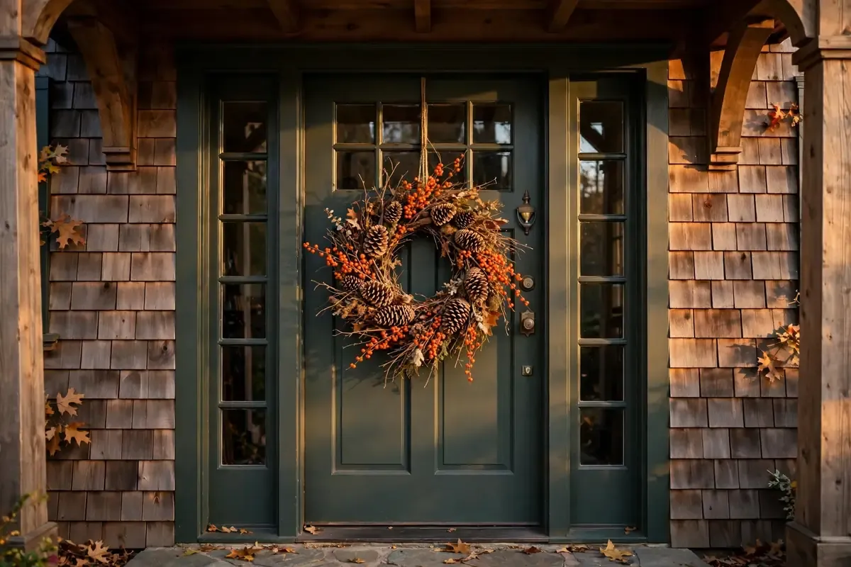 3. Pinecone and Berry Wreath