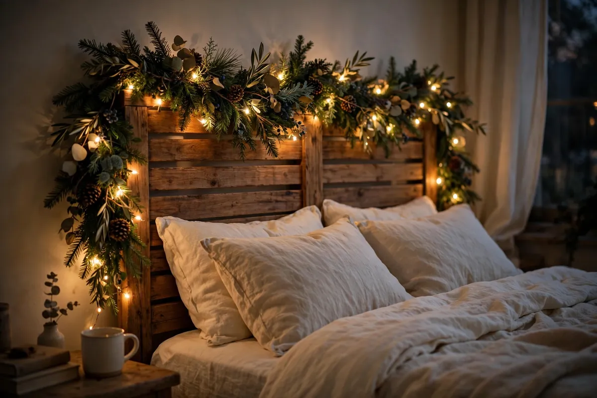 4. Drape Fairy Lights Over the Headboard