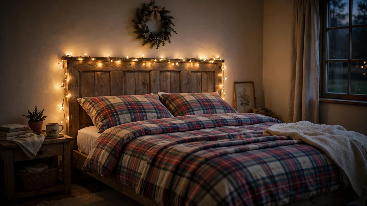 4. String Fairy Lights Along the Headboard
