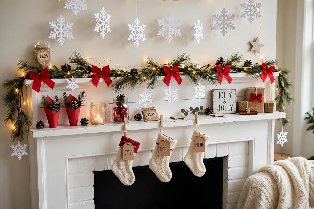 4. Dollar Tree Budget DIY Mantel