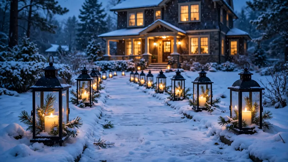 4. Lanterns Down the Walkway