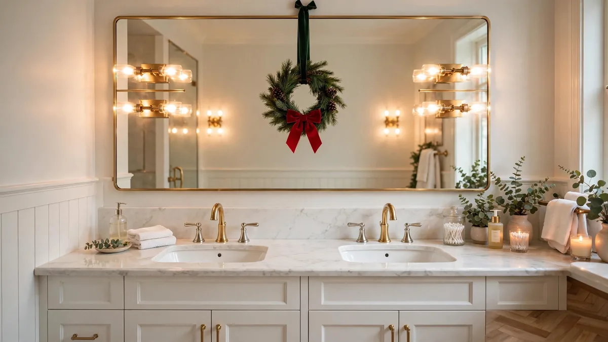 5. Wreath on the Bathroom Mirror
