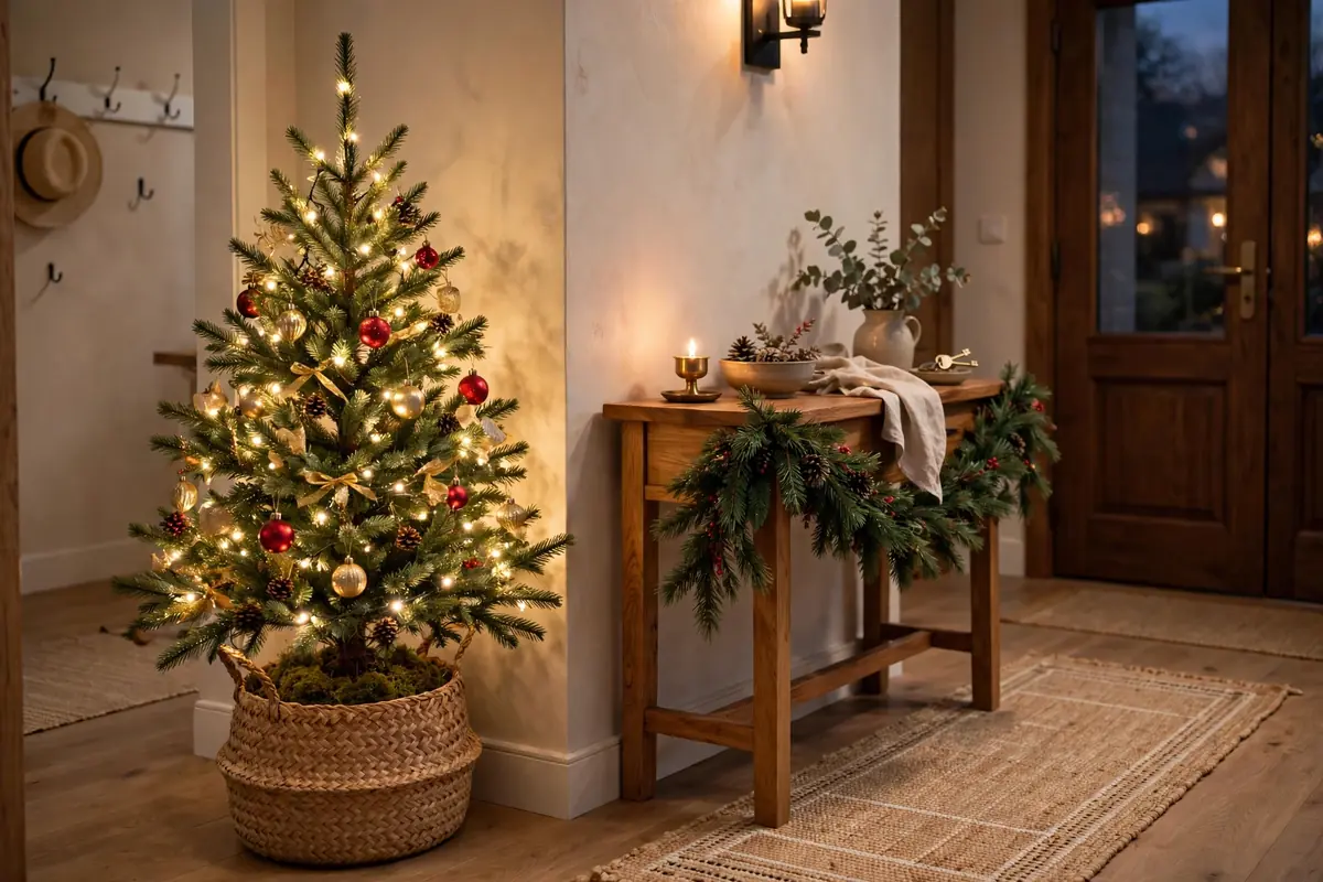 5. Mini Tree in the Entryway Corner