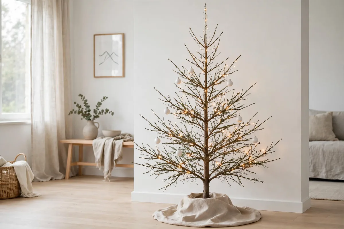 5. Minimalist Lightly Decorated Tree