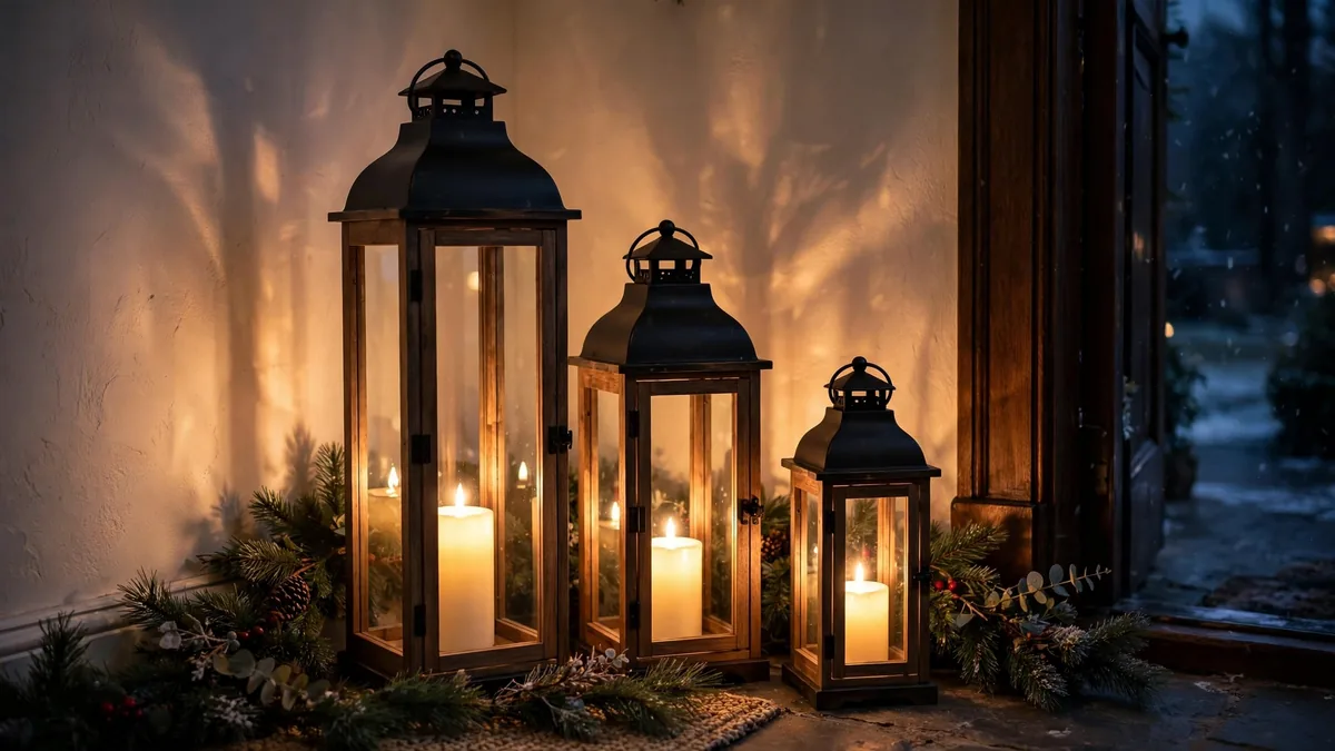 5. Lanterns With Warm LED Candles