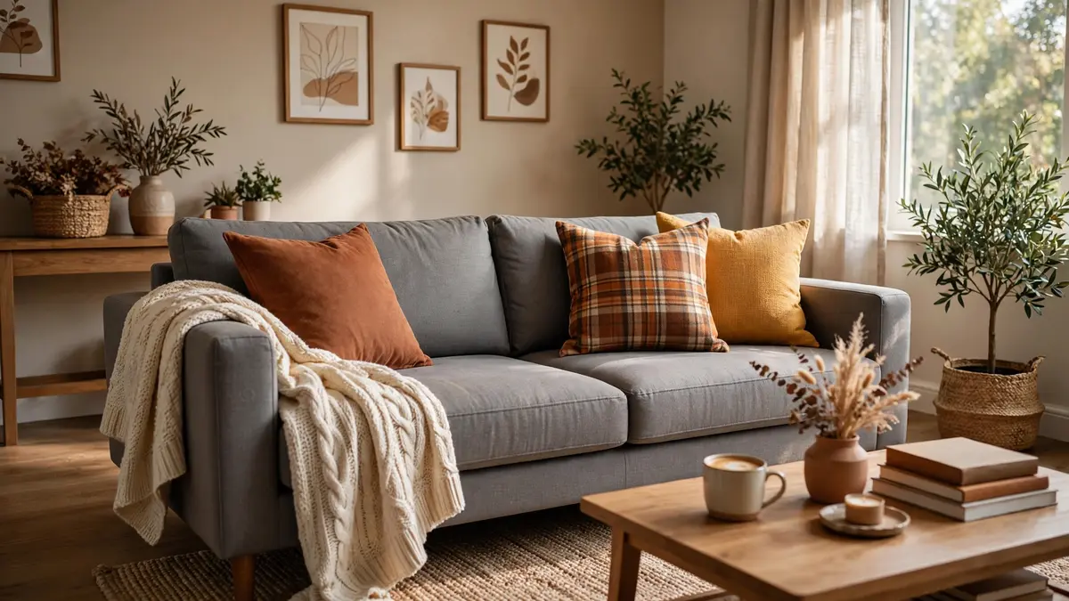 5. Pick Fall Pillows for a Gray Couch