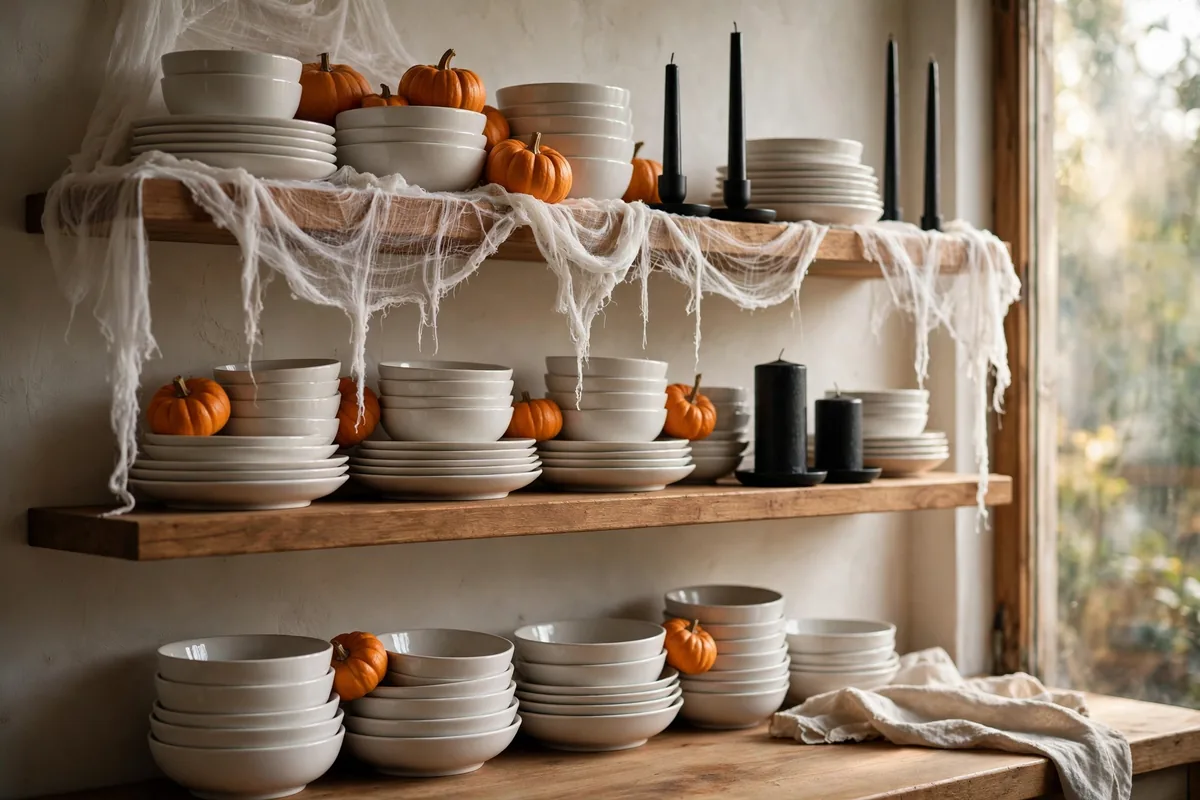5. Spooky Open Shelving Styling
