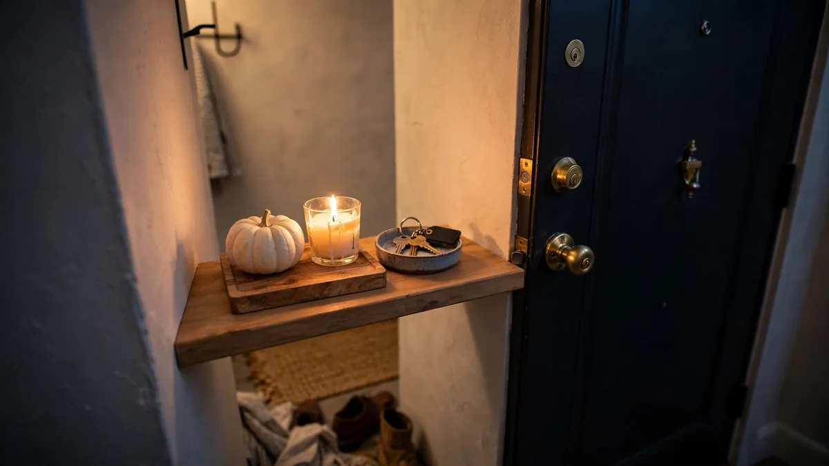 5. Set Up a Mini Fall Entryway Tray