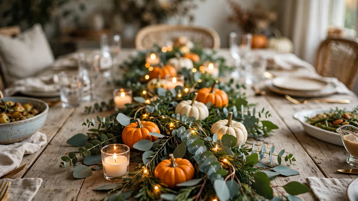 5. Low Eucalyptus and Candle Garland