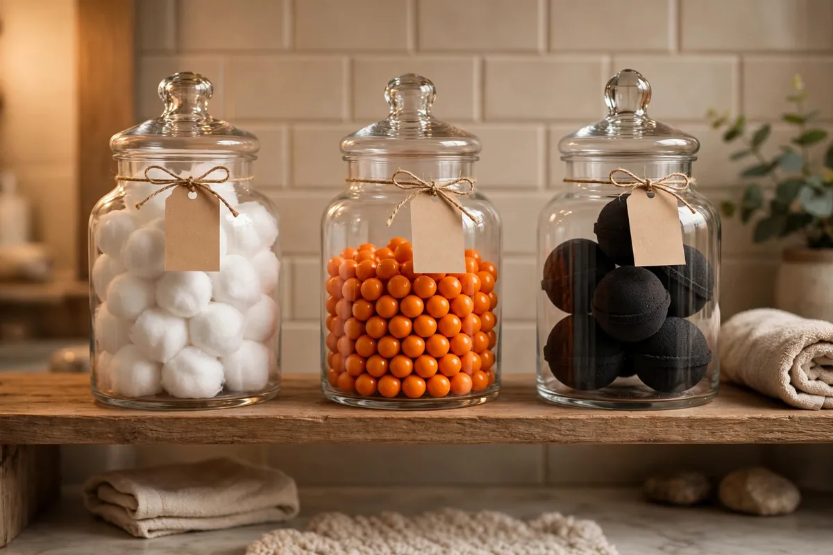 6. Fill Apothecary Jars With Cotton Balls And Candy