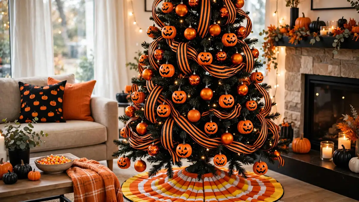 6. Black-and-Orange Classic Tree