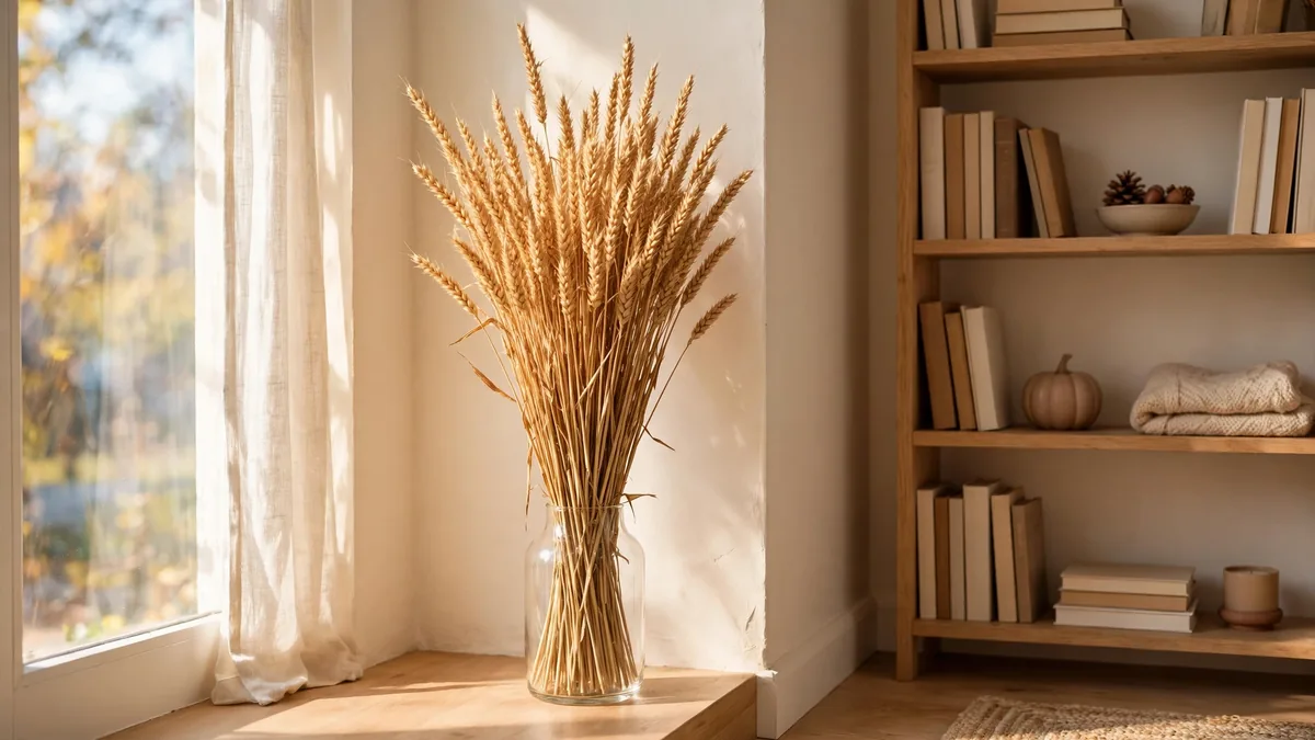 6. Dried Wheat in a Tall Simple Vase