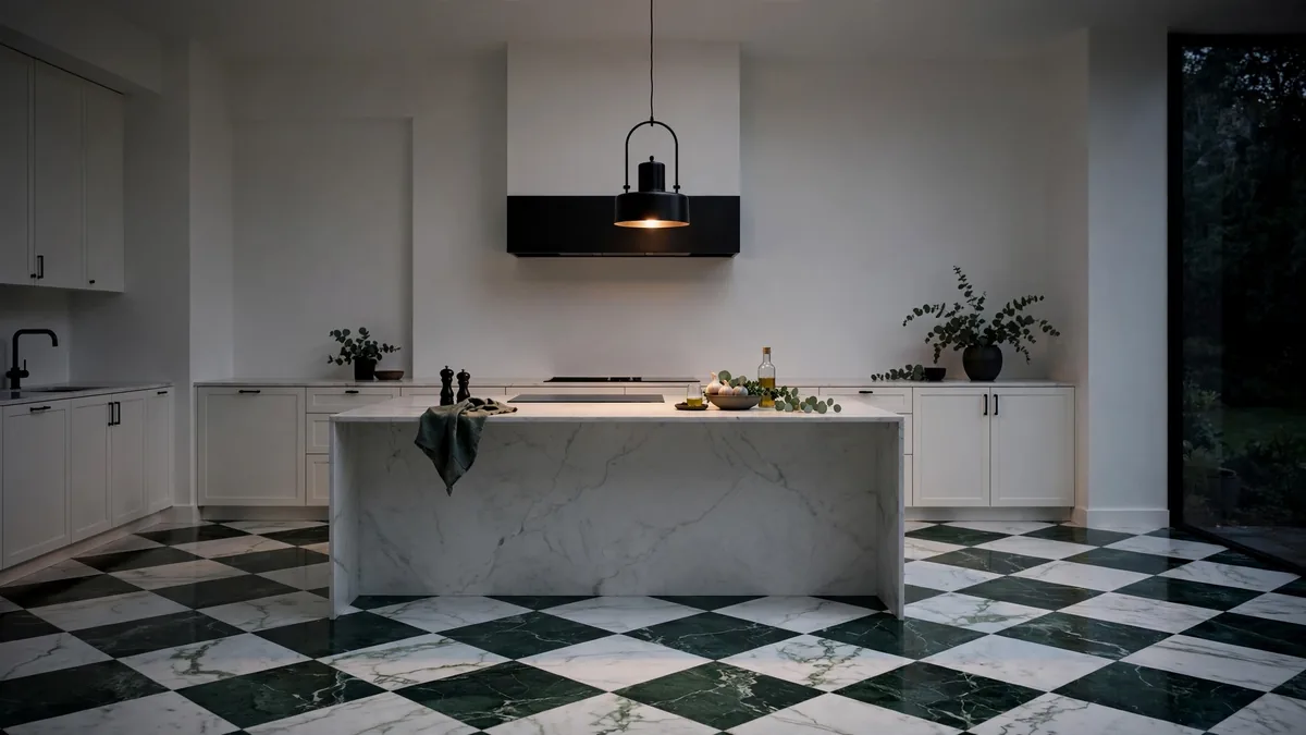 18 Marble Checkerboard Floor Ideas for a Timeless Kitchen