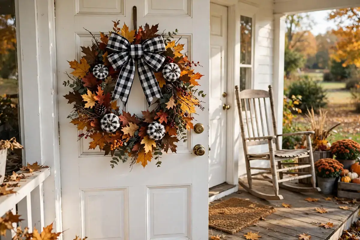 6. Buffalo Check Plaid Wreath
