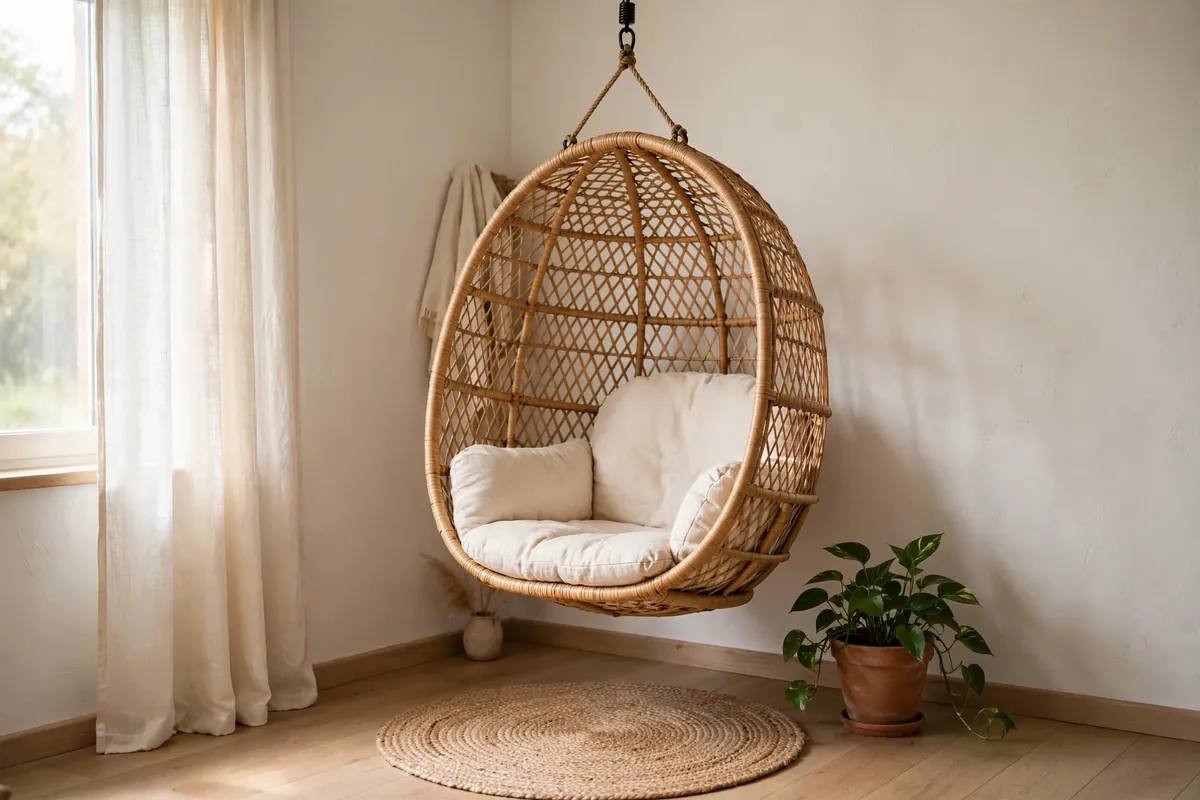 6. Hanging Chair in the Corner
