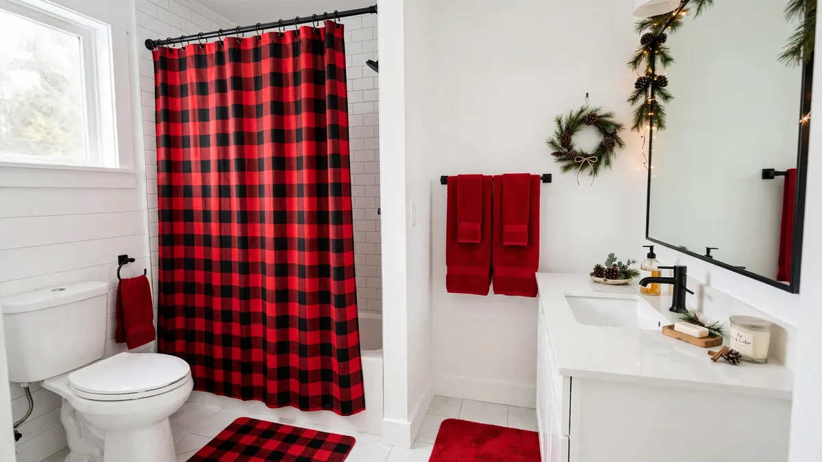 7. Christmas Shower Curtain