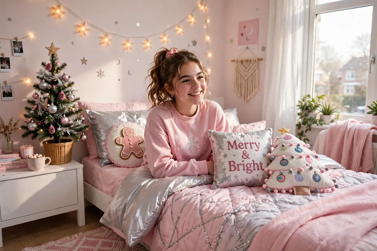 7. Style a Fun Teen Christmas Bedroom