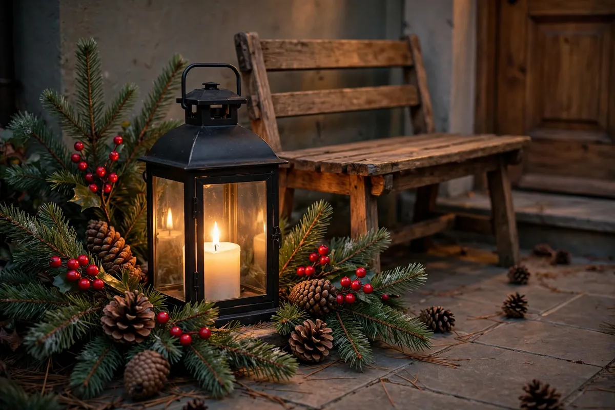 7. Lantern and Pine Vignette