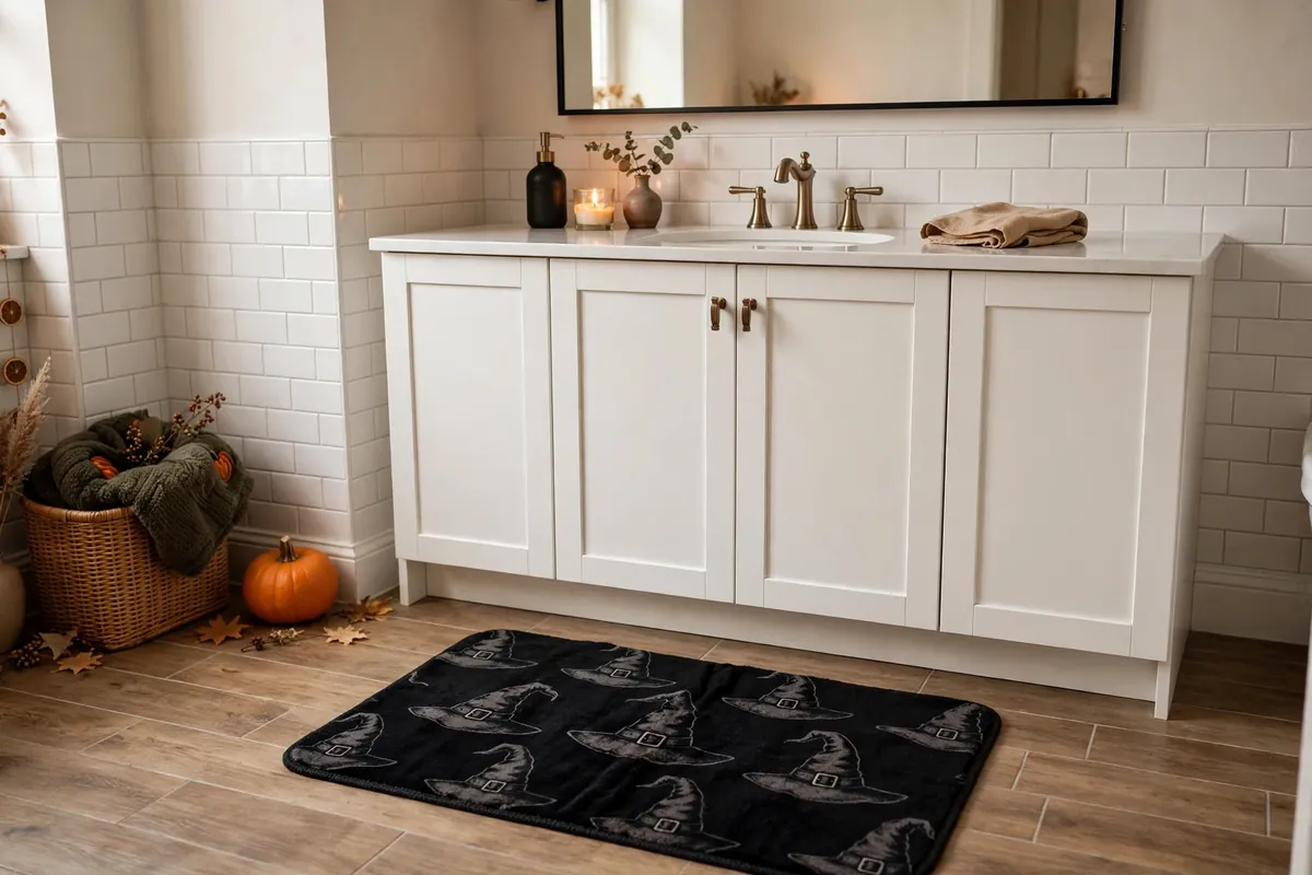 7. Lay Down A Witchy Bath Mat