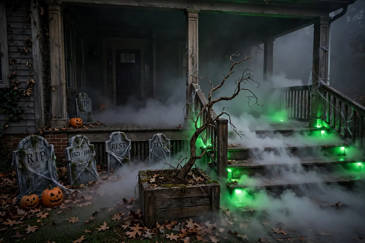 7. Haunted Entryway With a Fog Machine