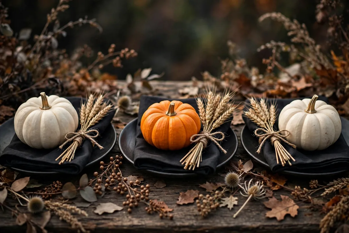 7. Pumpkin Place Card Settings