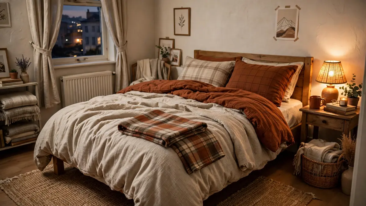 7. Layer Flannel Bedding in the Bedroom
