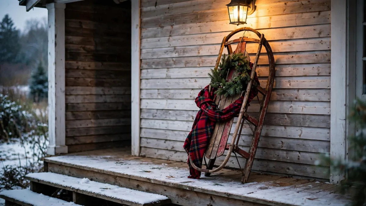 7. An Antique Sled by the Front Door