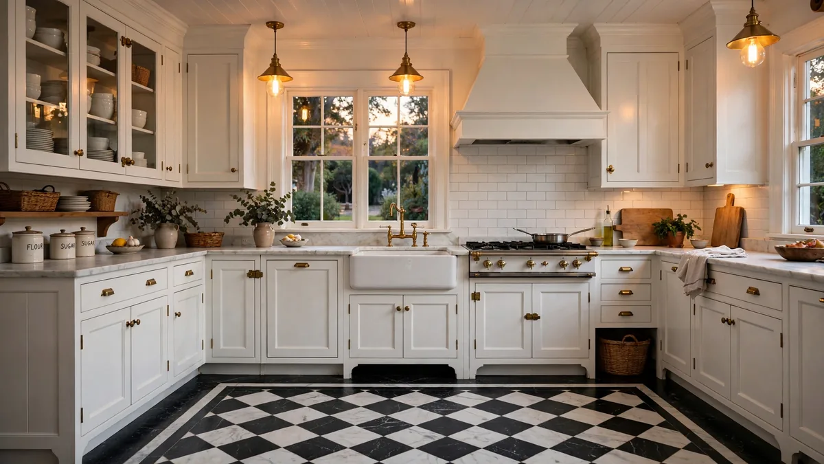 18 Marble Checkerboard Floor Ideas for a Timeless Kitchen