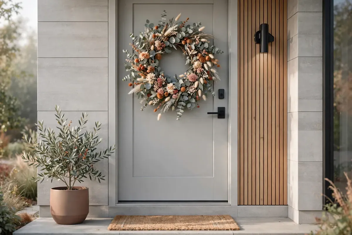 7. Eucalyptus and Dried Flower Wreath