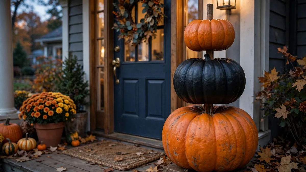 7. Pumpkin Topiary Stack