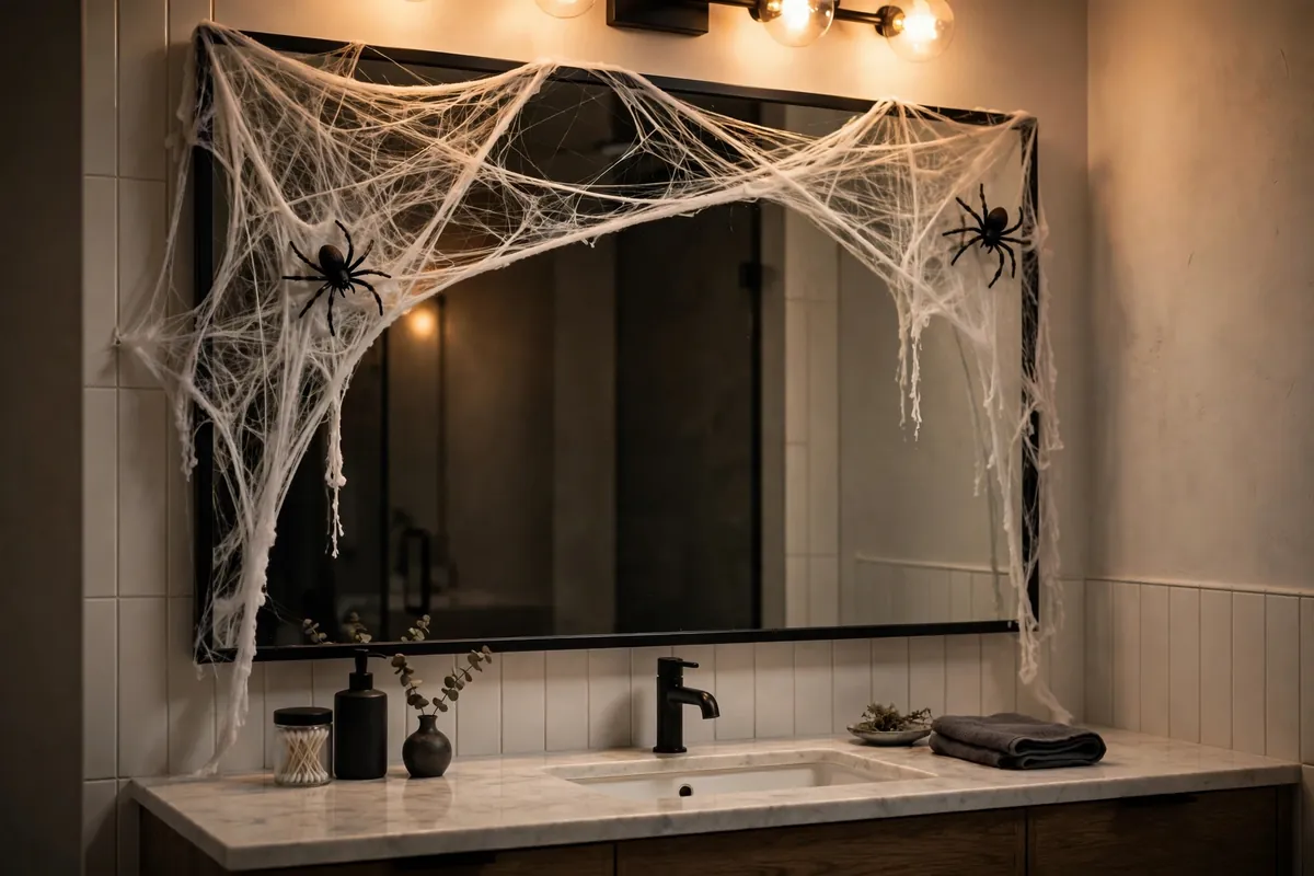 8. Frame Your Mirror With A Spiderweb