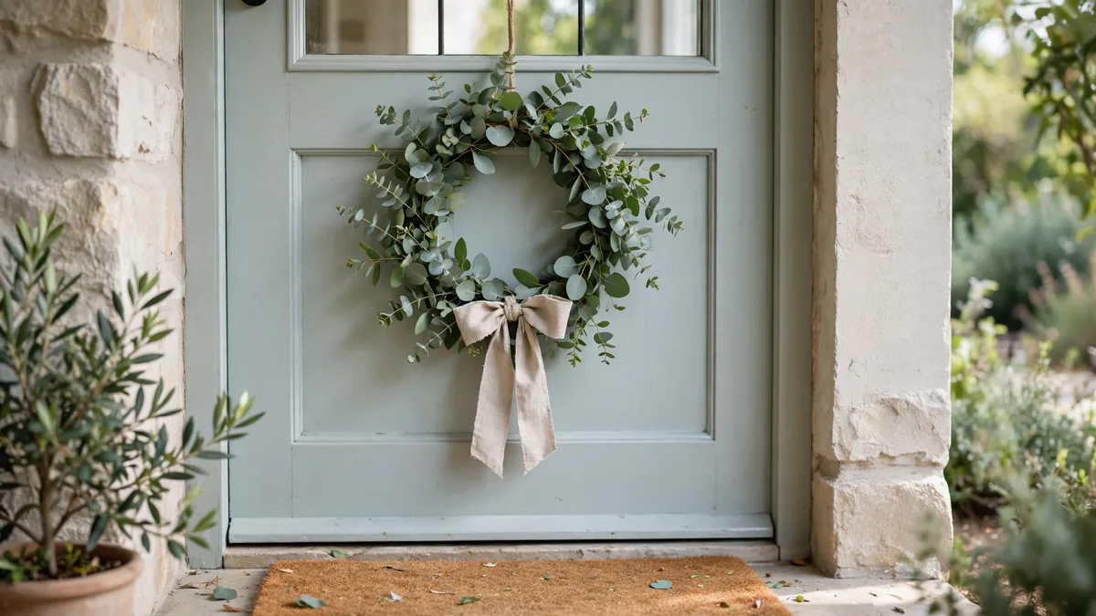 8. Hang a Simple Eucalyptus Wreath