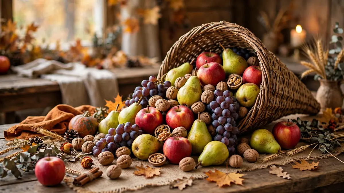 8. Cornucopia of Harvest Fruit