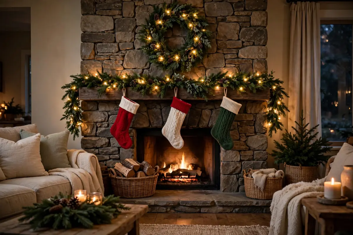 9. Fireplace And Stockings Focal Wall