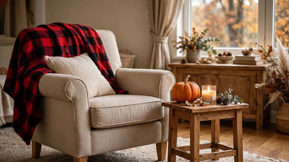 9. Drape a Plaid Blanket Over a Chair