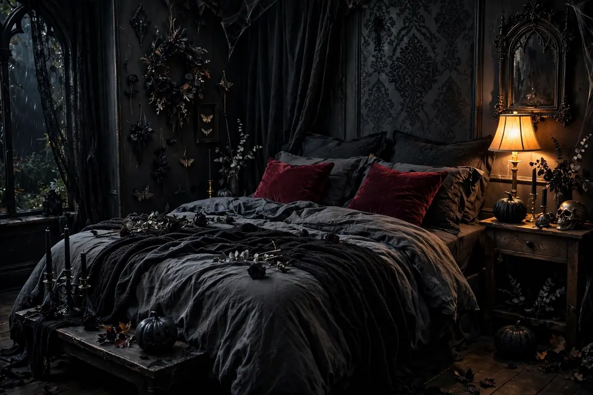9. Dark Moody Bedding Swap