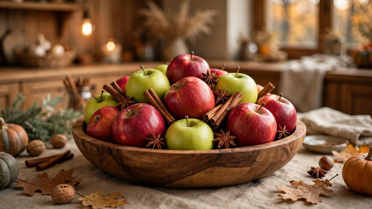 9. Apple and Cinnamon Bowl Centerpiece
