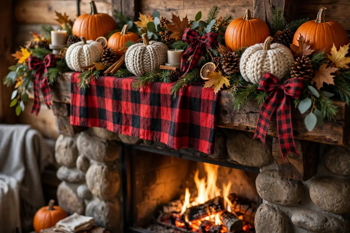 9. Plaid and Pumpkin Cozy Look