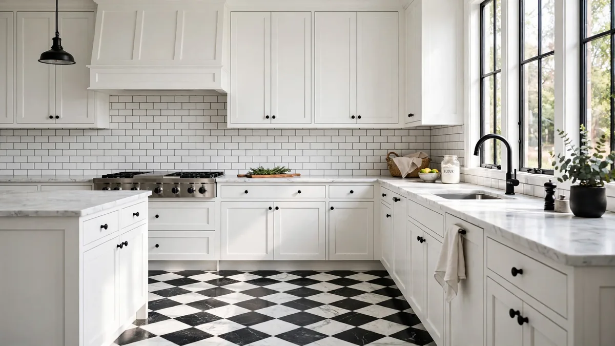 18 Marble Checkerboard Floor Ideas for a Timeless Kitchen