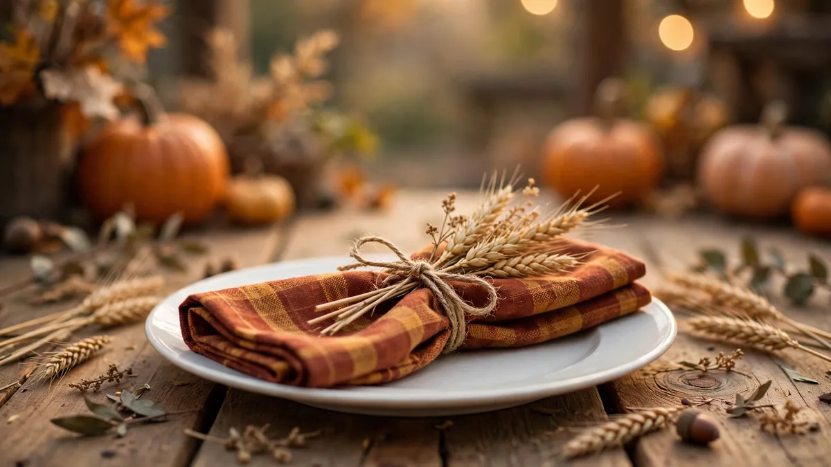 9. Plaid Napkins and Cozy Layers