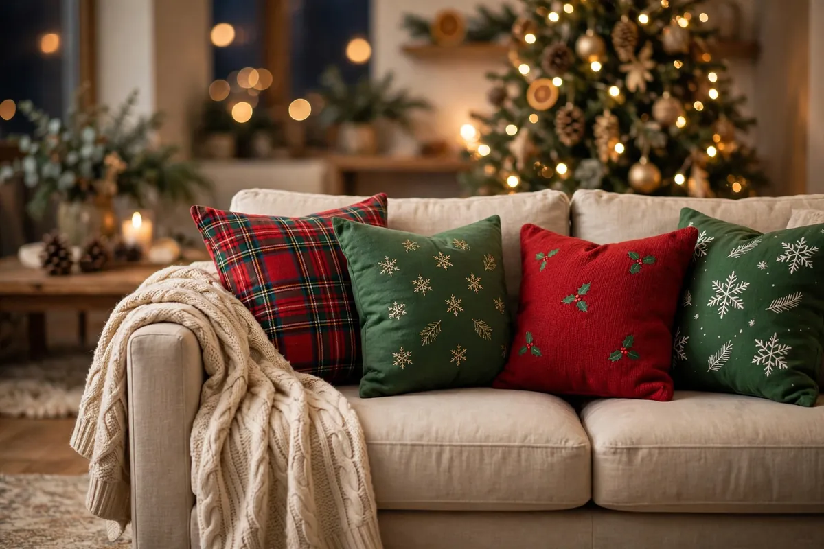 10. Christmas Throw Pillow Swap