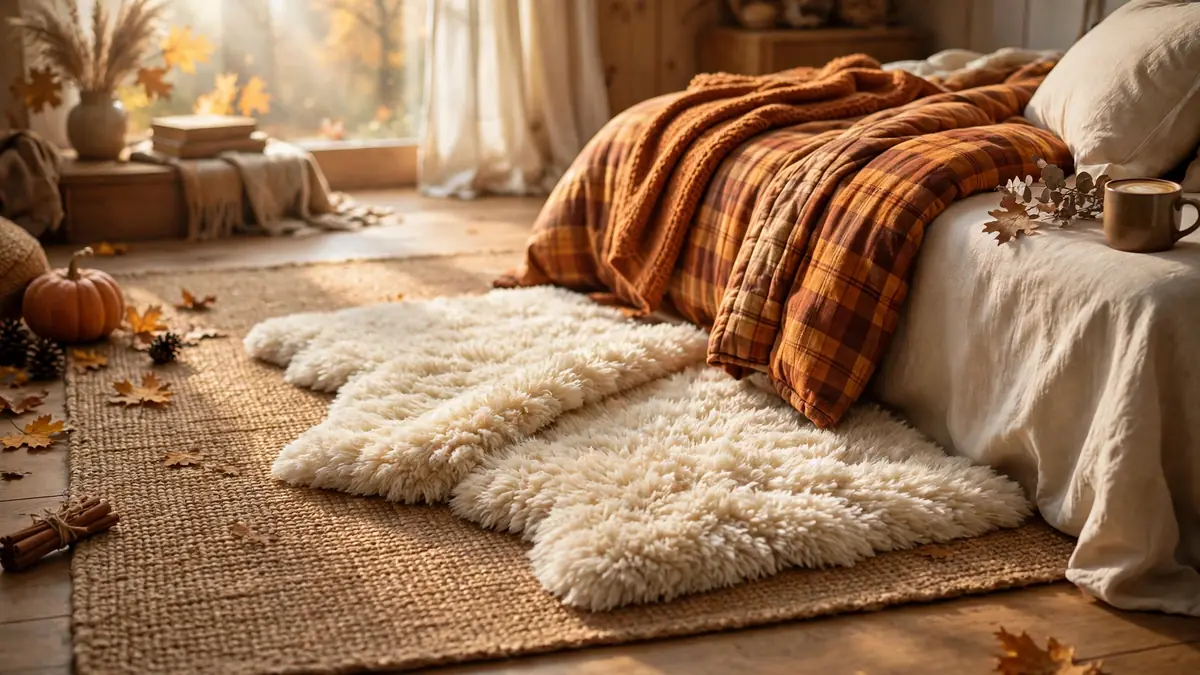 10. Layered Rugs for Cold Floors